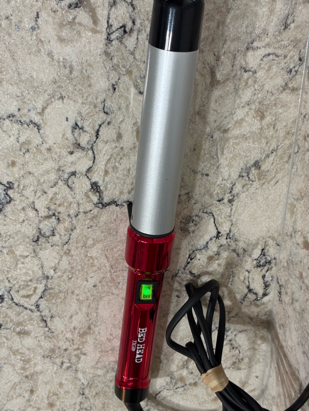 BedHead Red and Silver Curling Iron
